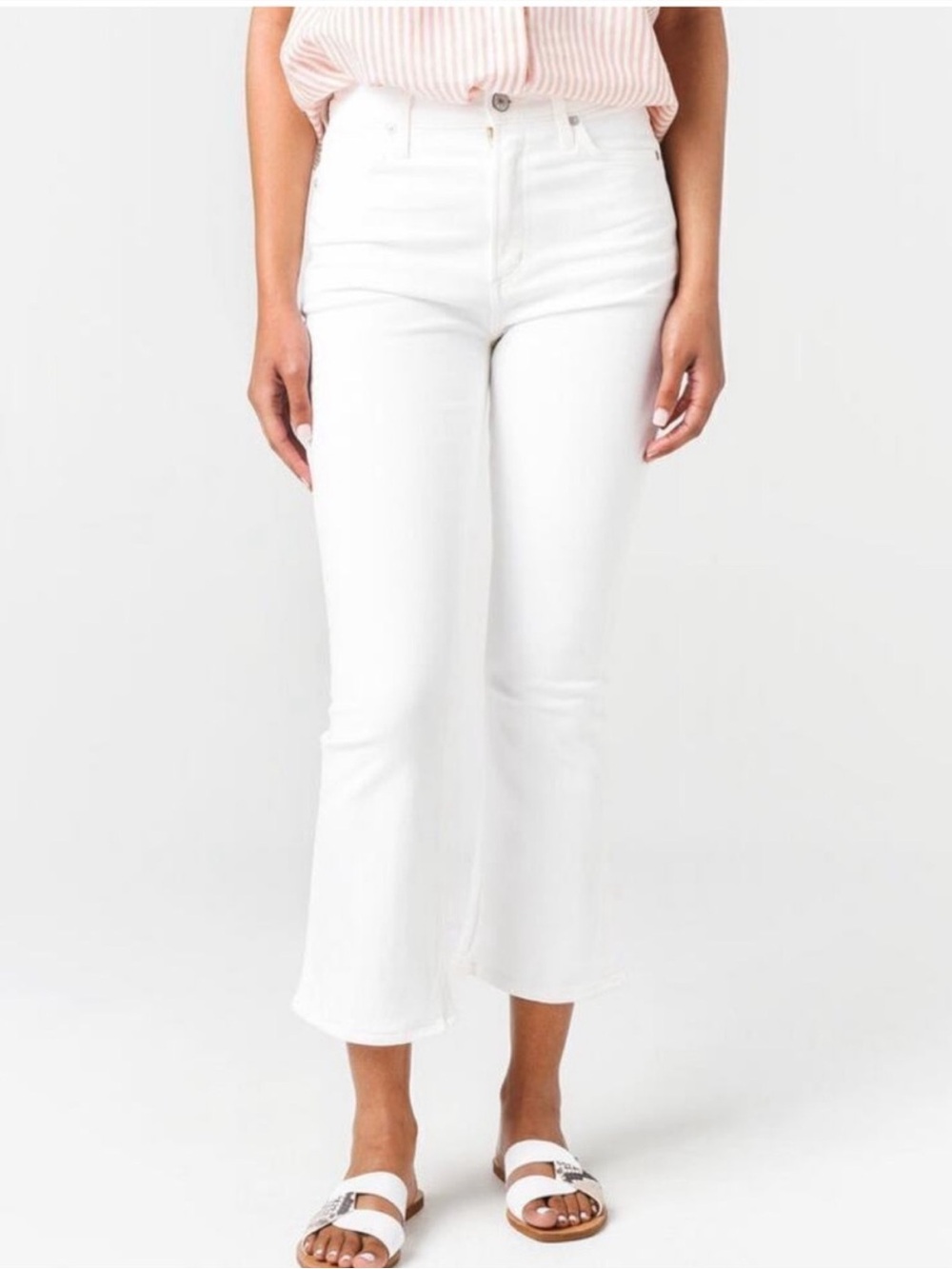 Citizens Of Humanity Demy Crop Flare Jeans Unveil White Size 27